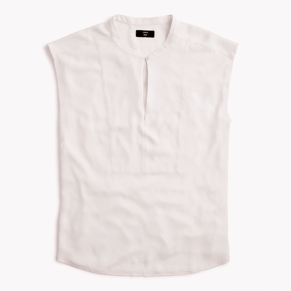 J. Crew Ivory Drapey Cap Sleeve Top - XXL